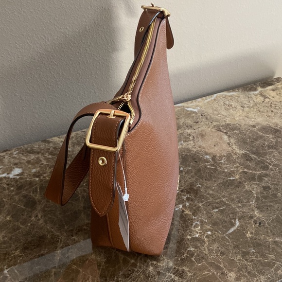 HP🎉 COACH Val Duffle, Shoulder or Crossbody, Redwood Brown, Pebble Leather, NWT - Picture 6 of 15